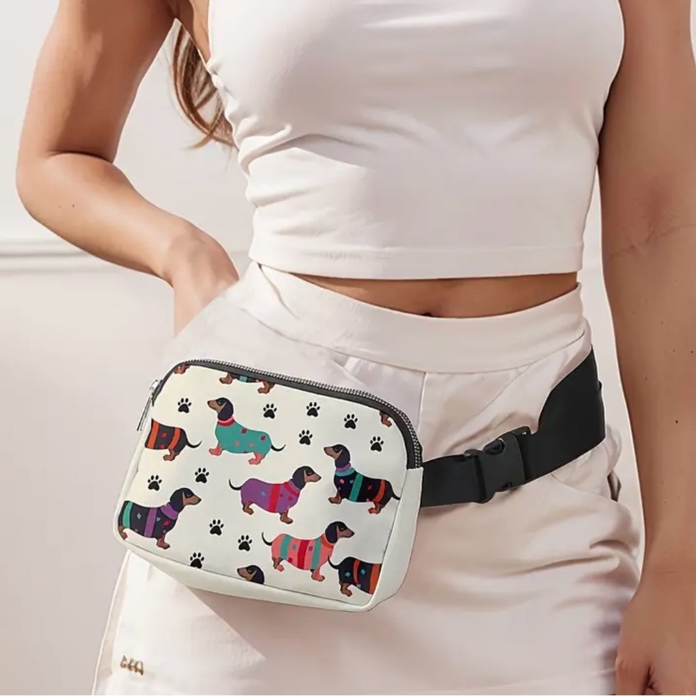 Dachshund Pattern Fanny Bag NWT
